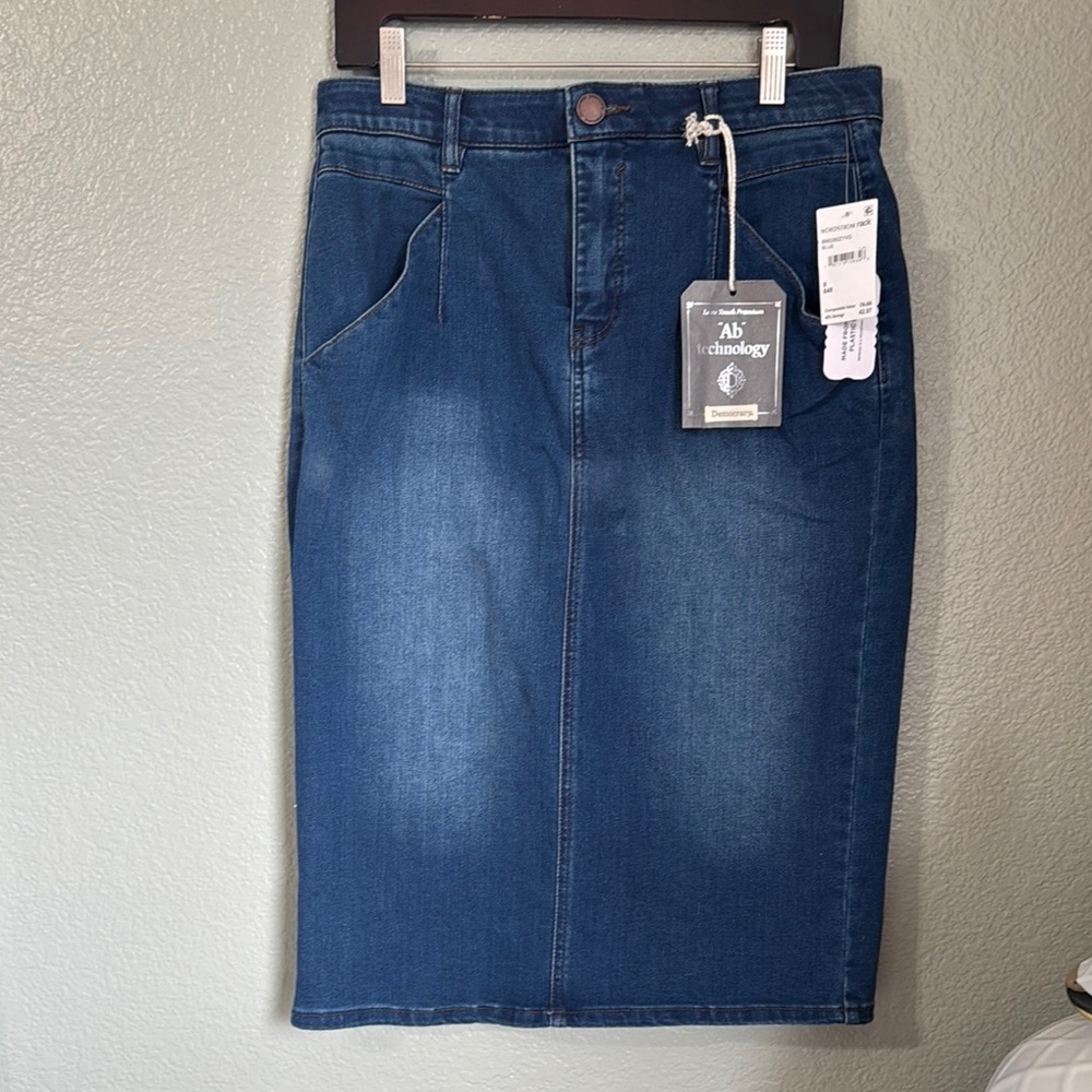 Democracy Blue Denim Pencil Skirt